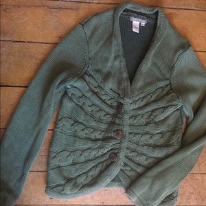 Olive green Isabella Bird button down sweater